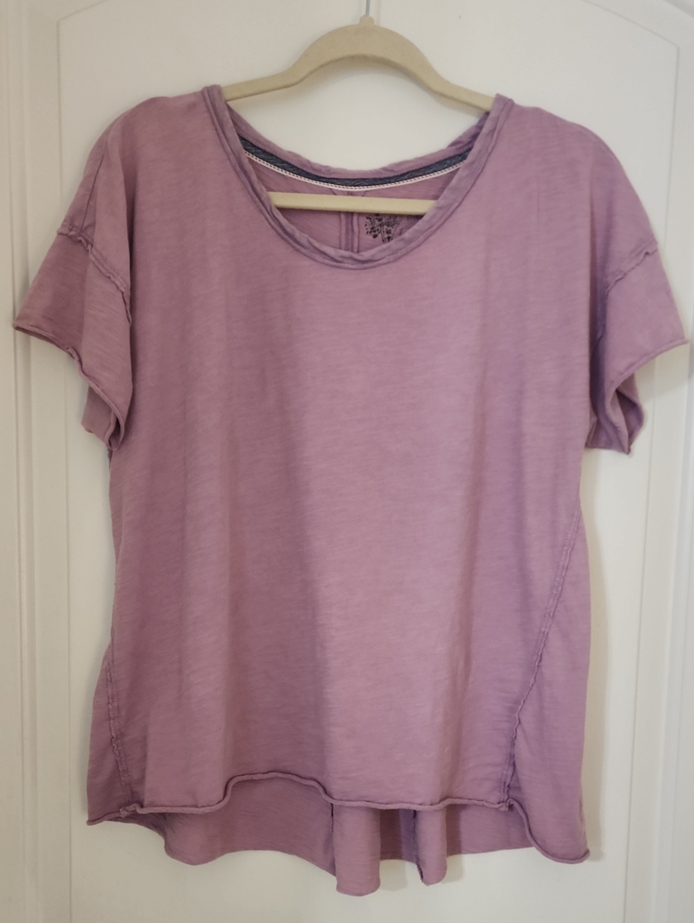 Pilcro Washed Lavender Short Sleeve Scoop-Neck Tee